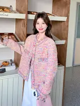 カラフルなディテールのフリンジ付きトップス【スタイル・春秋用・小柄女性向け】