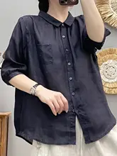 リネンブレンドの夏用中袖シャツ【カジュアル・エレガント】