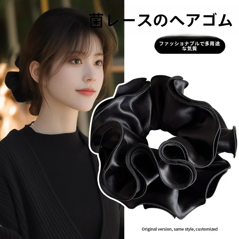 超大号木耳辺のダブルレイヤーヘアゴム：女性向けカジュアルまとめ髪の実用性と使い方