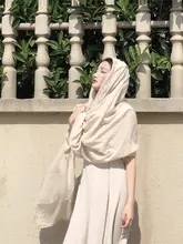 夏用大判日焼け防止シルクスカーフ【無地・女性用・リゾート風】