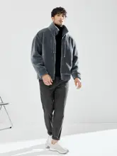 JSSD HOMME メンズストレートカジュアルパンツ【厚手・秋冬用・スリムフィット】