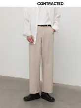 スラックス メンズ カジュアルパンツ 立体裁断 韓流 ルーズ ストレート 防シワ加工 上品 落ち感 きれいめ 「ZPZ」