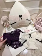 セクシーなレース三角パンツ【リボン付き・低腰・透 breathable・無痕】