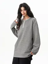 ストライプ柄 長袖Tシャツ【ユニセックス・春用・フィット】