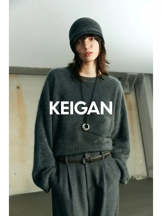 コンセッソのA級白山羊のウールプルオーバー【斜めポケット・ラウンジスタイル・ショート丈】