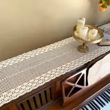 テーブルランナー ピアノカバー 電子キーボード フリンジ 透かし クリーム色 防塵カバー 撮影小物 フレンチ風 上品 甘め