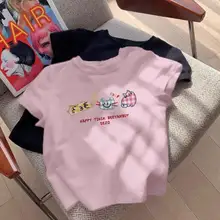 可愛い猫プリントの夏用半袖Tシャツ【フィット感のあるデザイン・ミルクイエロー】