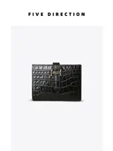 真皮製 メンズ 財布【短型・コンパクト・カードポケット付き・クロコダイル風デザイン】