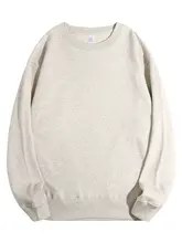 重厚感のあるコットンパイル素材のクルーネックスウェットシャツ【秋冬用・快適な着心地・グレー】