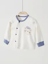 赤ちゃん用秋冬モダールコットンルームウェア【保温・長袖・偏開デザイン】