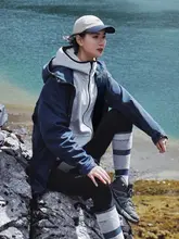 PIONEER CAMP デニムカラー三合一アウトドアジャケット【男女兼用・防水・防風・登山用】（セットアップ対応）
