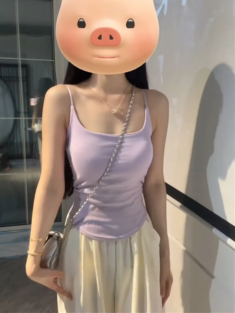 大人可愛い服 40代コーデの秘密はここ！香芋パープルフリルキャミソールの実際の魅力