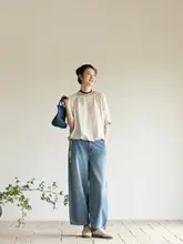したデザインのデニムパンツ【夏用・ゆったり・クラシックスタイル・着回し可能】