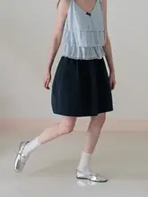 ミニスカート レディース Aライン ゴムウエスト ふんわり ゆったりシルエット シンプル きれいめ 着痩せ 着回し カジュアル 夏「EGGKA」