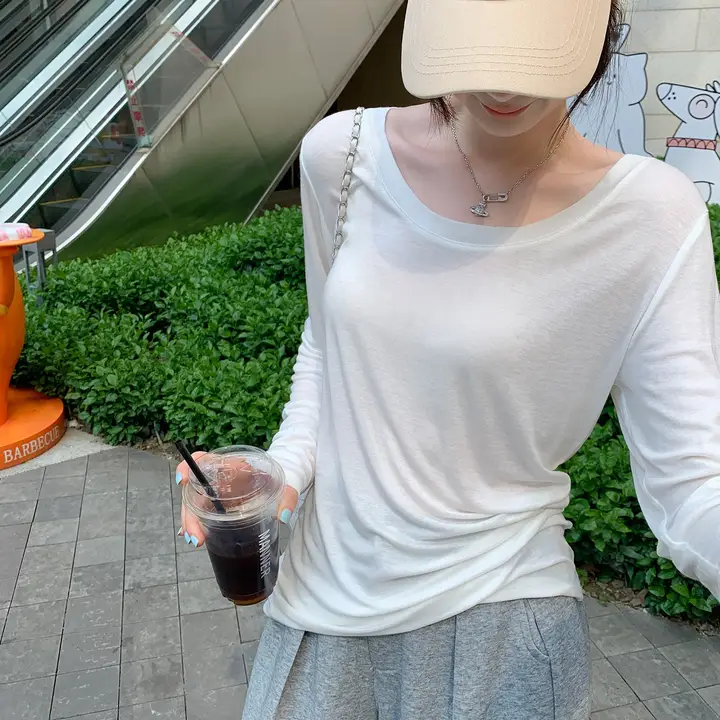 極上の柔らかさの天絲ウール混長袖インナーTシャツ【秋用・ゆったりフィット】