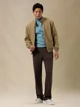 精梳コットン カーキ色 ジャケット【春秋用・男性・ショート・カジュアル】