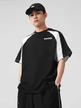 半袖Tシャツ メンズ ロゴプリント バイカラー 白黒 オーバーサイズ ストリート 夏 「WASSUP HEODS」