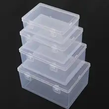 フラットな透明プラスチック収納ボックス【蓋付き・ポストカードや小物整理用】