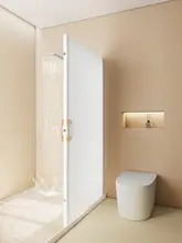 マグネット付き 目隠しバスカーテンセット【防水・穴あけ不要・高級感・ドライ＆ウェット分離】