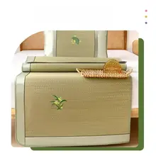 夏用天然ラタン製クールカバー【学生寮用・シングル＆ダブル対応・洗濯可能・3点セット】
