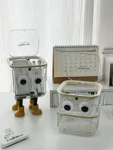 可愛いデスク用ゴミ箱【透明・ミニサイズ・多機能収納】