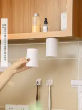 マグネット式 吊り下げ型水切り歯ブラシカップ【壁掛け・穴あけ不要・洗面所用】