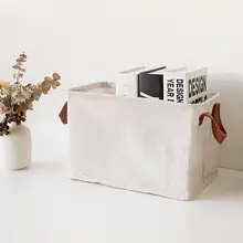 自然而然 綿麻素材の収納バスケット【折りたたみ式・衣類・おもちゃ収納用】