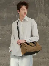 通勤に最適！真皮の枕型バッグ【男性用・ショルダー・斜め掛け・手提げ】