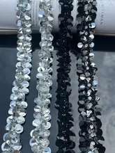高級手作りダイヤモンドスパンコールレースリボン【DIY・ウェディングドレス用・装飾アクセサリー】