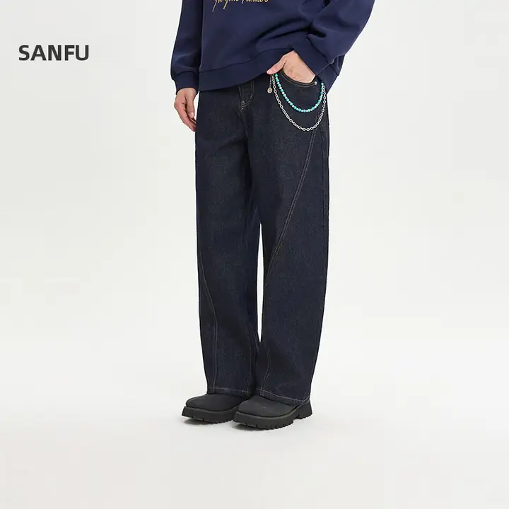 春季用 ジーンズ【カウボーイパンツ・着脱可能なターコイズネックレス付・弯刀デザイン】