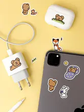 かわいいクマのカートゥーンデコレーションシール【水に強い・手帳やノートに適】