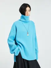 MRS Studios 高級ウール・カシミヤ混ニットセーター【タートルネック・暖かい・ゆったりとしたデザイン】