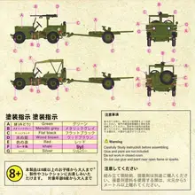 精密モデルウォーゲーム用ジープと対戦車砲【組み立てモデル】（セットアップ対応）