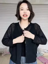 大人の魅力を引き出す！長袖ブラックニットカーディガン【軽やかでシンプル・女性用】