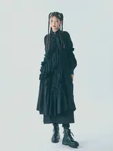 フラワープリント 復古デザイン・コットン製ロングシャツワンピースセット【フリル付き】