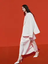 新中式デザインの連衣裙【桑蚕絲使用・春秋向け・桃花・竹子柄】
