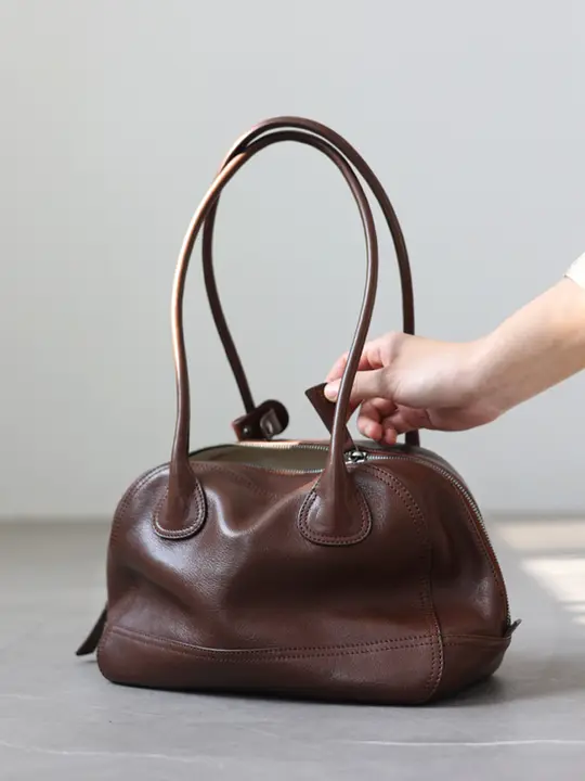 ボウリングバッグ風トートバッグ【レトロスタイル・大容量】