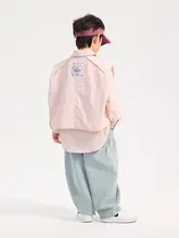 春季用 男の子用カジュアルシャツ【韓国風・重ね着風デザイン・子供用】（セットアップ対応）
