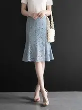 高級感あるレースマーメイドスカート【ハイウエスト・ミディ丈・エレガントスタイル】