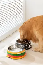 ステンレス製のペット用フードボウル【大容量・転倒防止・犬猫兼用】