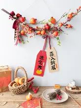 ドアハンガー 造花 ざくろ 新築祝い 引越し祝い 玄関飾り ウォールデコ お正月 迎春