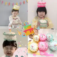 ケーキ帽 ヘアアクセサリー キッズ ガールズ コットン100% ふんわり 誕生日 パーティー 撮影用小物 韓流