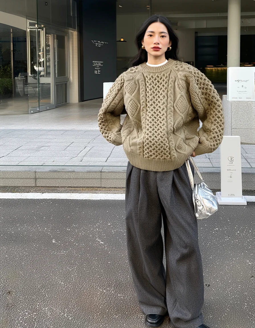 大人可愛い服 50代コーデ 完全ガイド｜大Vネックニットの着こなし術