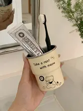 かわいい猫デザインのステンレス製洗面カップ【壁掛け式・防カビ】