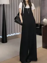 感のあるストレートサロペット【消光防透・涼しい着心地】