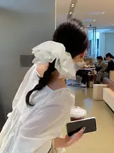エレガントなレースチュールヘアゴム【後頭部用・ドレスアップ】