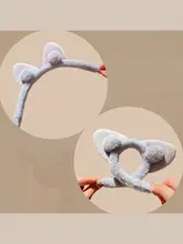 可愛い猫耳デザインのファッションヘアバンド【毛糸製・洗顔用頭飾り】