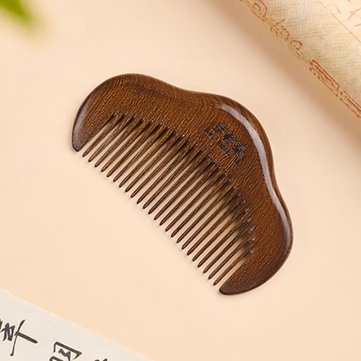 天然黒檀の云朵木製ヘアコーム【女性用・頭皮マッサージ・携帯用・贈り物】