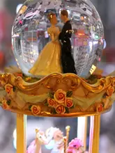 結婚祝いに最適！高級回転メリーゴーランド音楽ボックス【クリスタルボール・ギフト用】