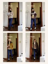 ジーンズ 女性 秋季 ヴィンテージ オリジナルデザイン ハイウエスト ペアシェイプ スリム ストレートパンツ